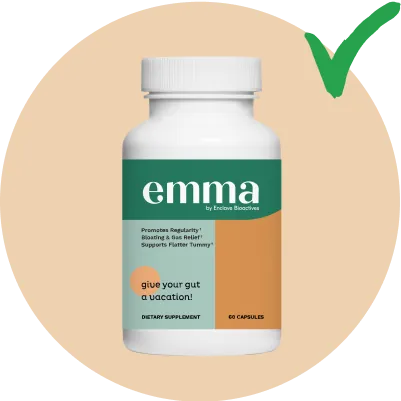 EmmaRelife supplement bottle with quality check mark